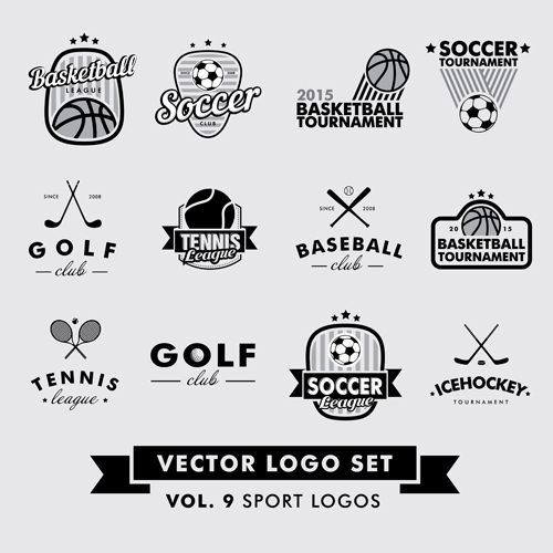 Vector sport logos design set 04