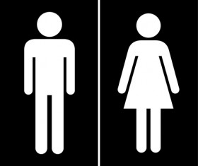 Vector toilet sign man and woman design 01