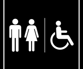 Vector toilet sign man and woman design 04