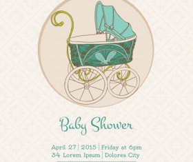 Vintage baby shower vector card