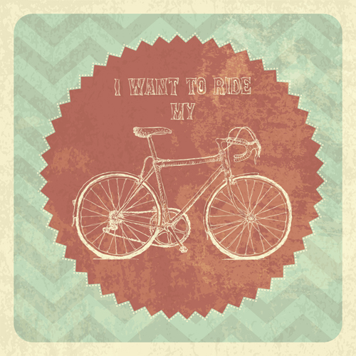 Vintage bicycle poster vectors 07