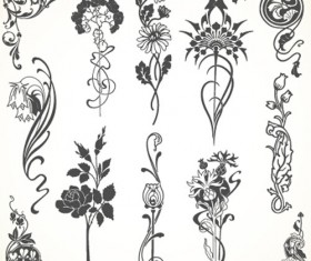 Vintage flowers ornaments material vectors