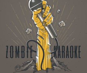 Vintage halloween party vector poster set 06