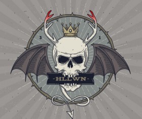 Vintage halloween party vector poster set 07