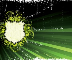 Vintage shield with grunge background vector