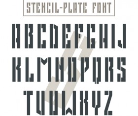 Vintage stehcil-plate fonts vector