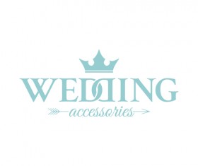 Vintage wedding logo design material 03