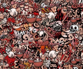 Wall graffiti patter seamless vector 01