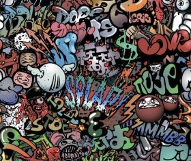 Wall graffiti patter seamless vector 02