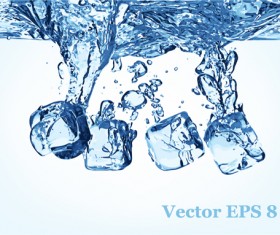 Water splash effect vector background set 05