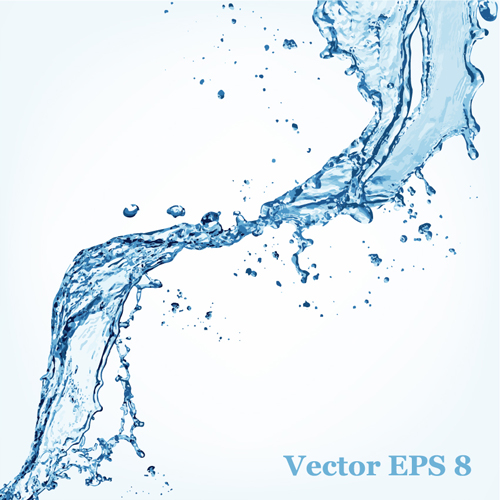 Water splash effect vector background set 12
