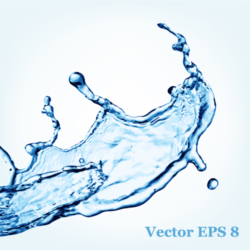 Water splash effect vector background set 15