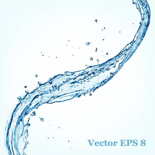 Water splash effect vector background set 20