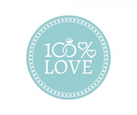 Wedding badge retro design vector 01