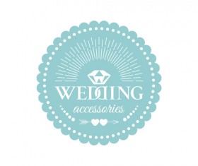 Wedding badge retro design vector 02