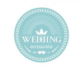 Wedding badge retro design vector 03