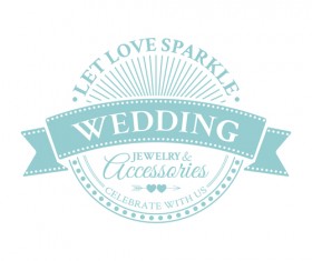 Wedding vintage labels vector 02