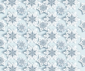 White snowflake paper vector christmas pattern