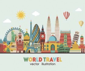 World travel design elements vector illustration 08