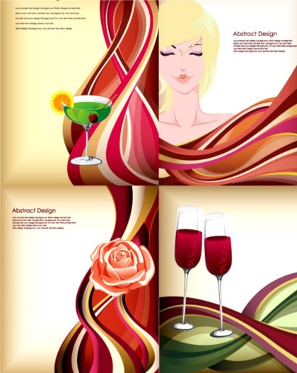 beautiful wine and dynamic lines background vector