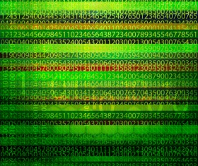 Characters with green tech background vector