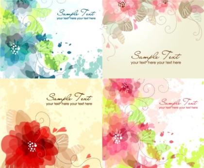 dreamy watercolor flower background vectors material