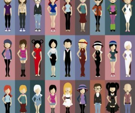 fashion character design vector material