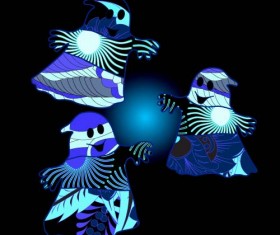 halloween party ghost illustration vector material 02