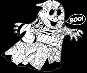 halloween party ghost illustration vector material 07