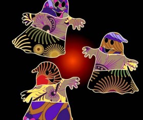 halloween party ghost illustration vector material 09