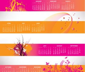 2016 Calendar with colored banner vector
