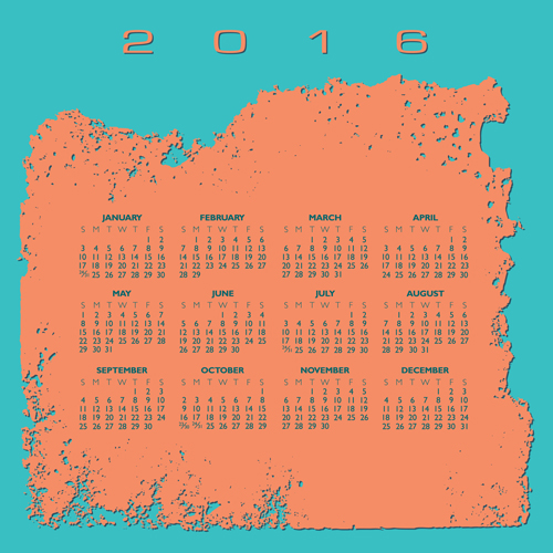 2016 Calendars grunge vectors