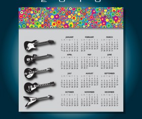 2016 Calendars with music vector design 06