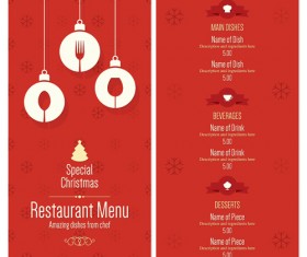 2016 Christmas restaurant menu vector material 01