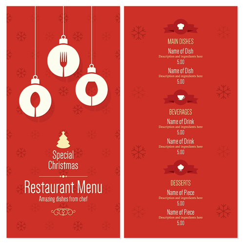 2016 Christmas restaurant menu vector material 01