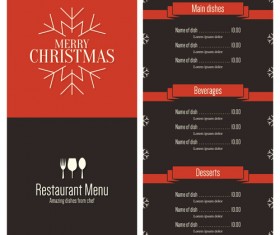 2016 Christmas restaurant menu vector material 02