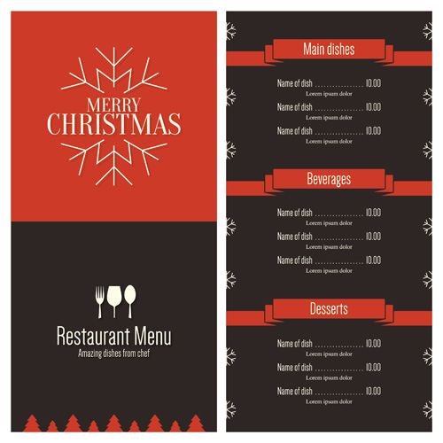 2016 Christmas restaurant menu vector material 02