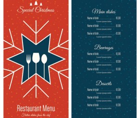 2016 Christmas restaurant menu vector material 03