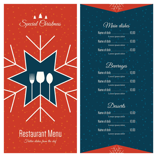 2016 Christmas restaurant menu vector material 03