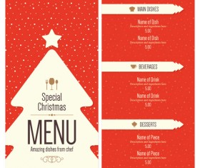 2016 Christmas restaurant menu vector material 04