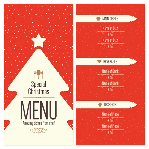 2016 Christmas restaurant menu vector material 04