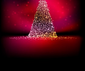2016 Christmas tree with Halation background vector 01