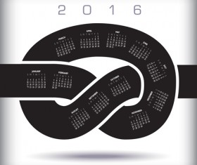 2016 Knot Calendar vector
