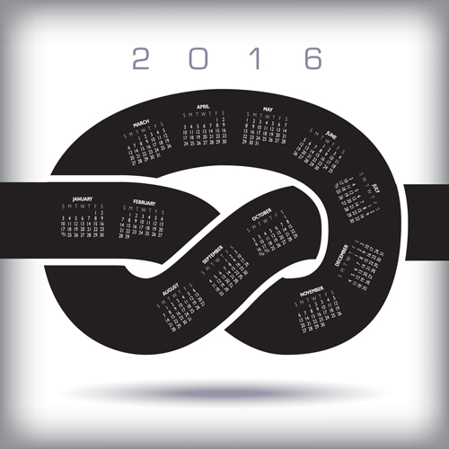 2016 Knot Calendar vector
