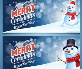 2016 Merry christmas with new year banners vector 01