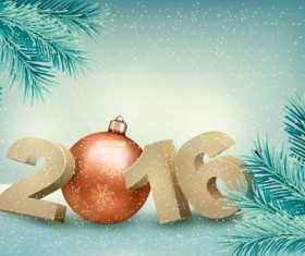 2016 New year design with winter background vector 03