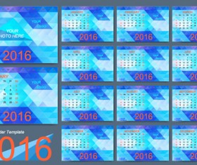 2016 New year desk calendar vector material 01