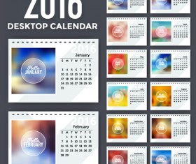 2016 New year desk calendar vector material 10