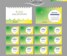 2016 New year desk calendar vector material 15