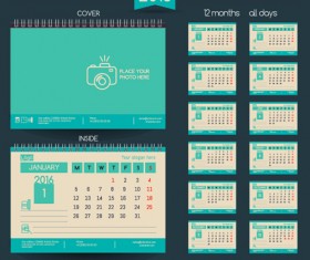 2016 New year desk calendar vector material 17